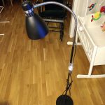 The floor lamp used to hold the Raspberry Pi baby monitor